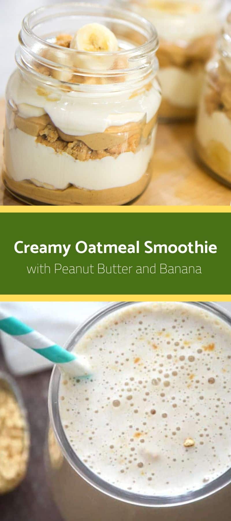 Creamy Oatmeal Smoothie with Peanut Butter and Banana 3