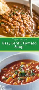 Easy Vegan Lentil Tomato Soup Recipe