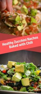 Healthy Zucchini Nachos Baked with Chili 3