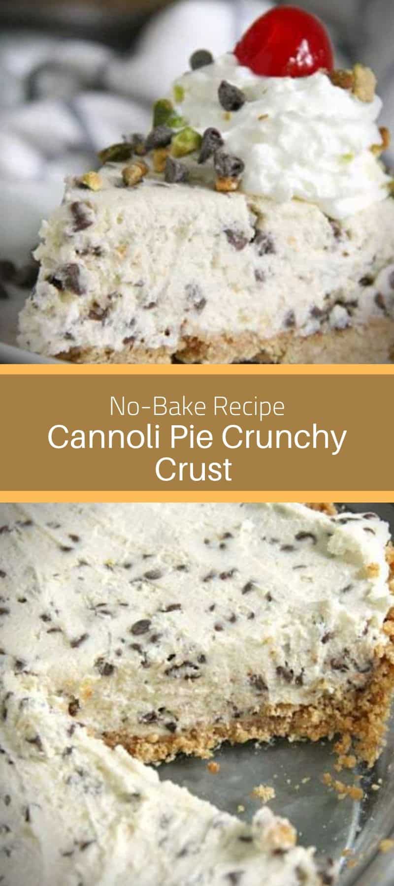 No-Bake Cannoli Pie Crunchy Crust Recipe 3
