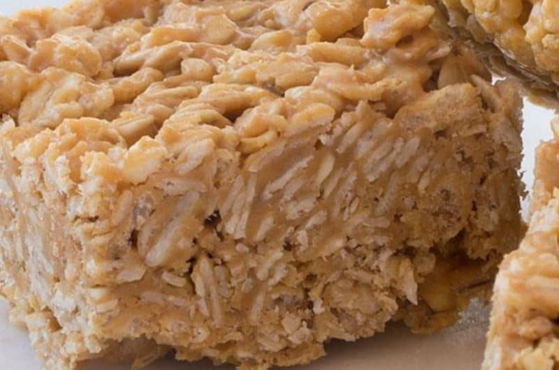 No Bake Peanut Butter Oat Squares Recipe