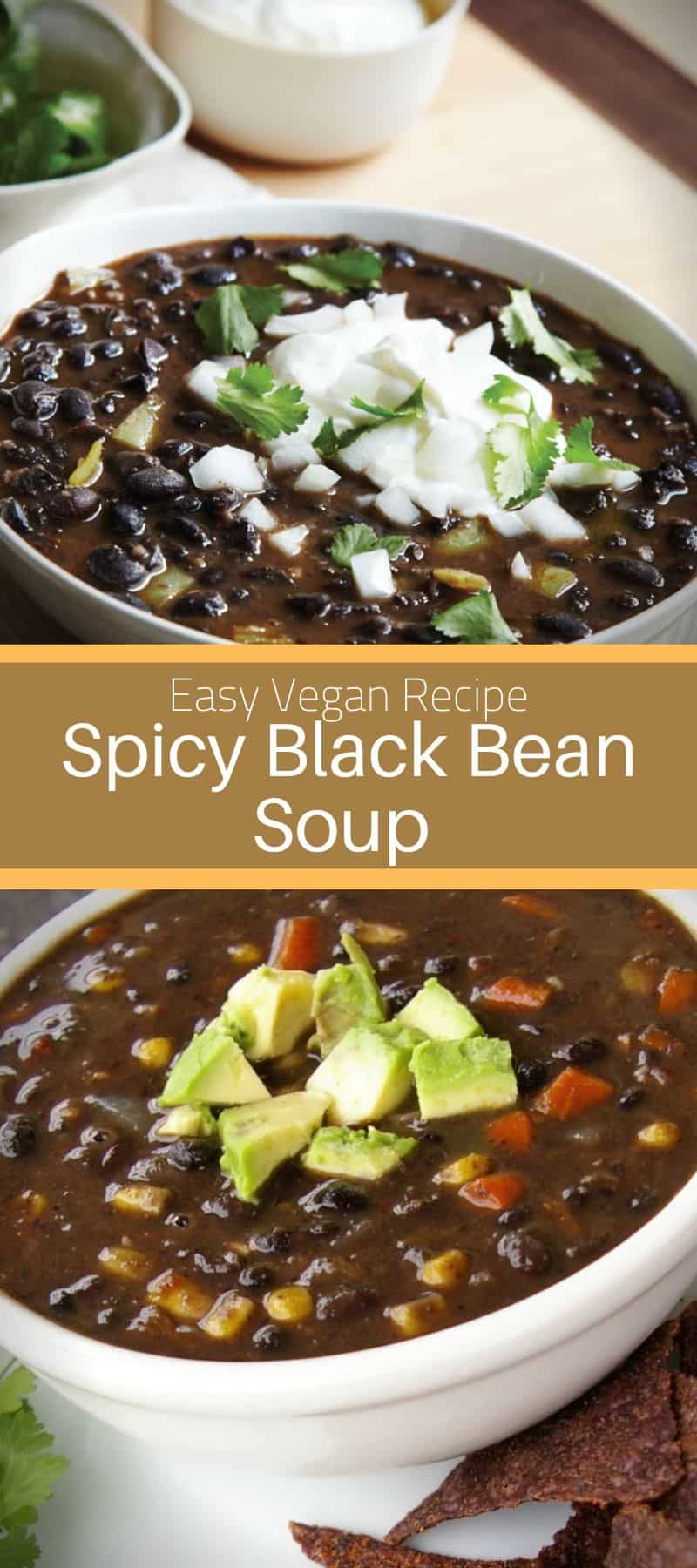 Spicy Black Bean Soup Vegan Recipe 3