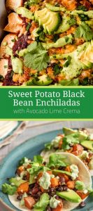 Sweet Potato Black Bean Enchiladas with Avocado Lime Crema 3